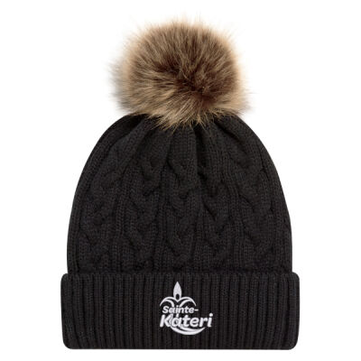 Adult 1 Colour Embroidered Pom-Pom Toque Thumbnail